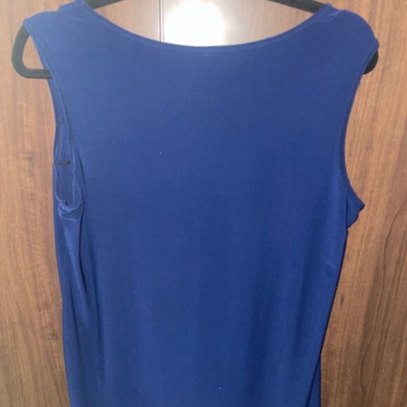 PerSeption Concept Navy Lace-Up Sleeveless Top | Size L - Picture 3 of 3